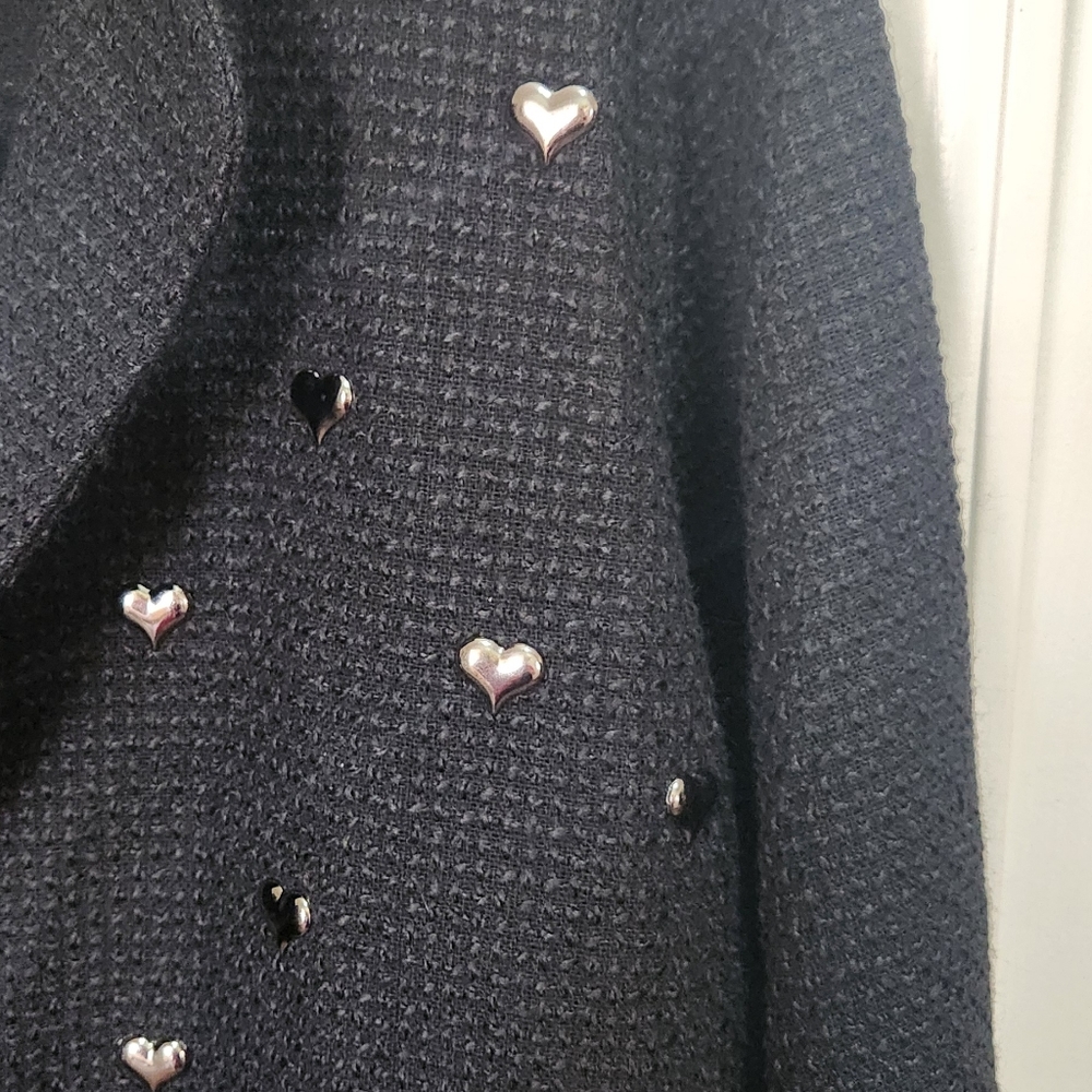 DG2 Collection black jacket with silver hearts. NWT Size 3x - Picture 4 of 6